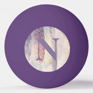 Balle De Ping Pong Monogramme initial étincelant de parties scintilla