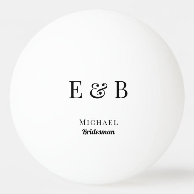 Balle De Ping Pong Monogramme Mariage Bridesma Cadeau Noir personnali (Devant)