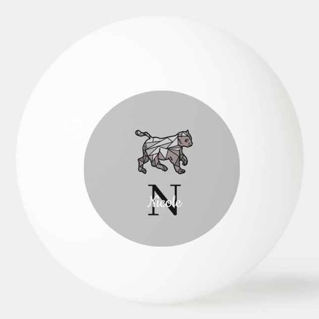 Balle De Ping Pong Monogramme mignon Graphiques personnalisées Noir C (Devant)