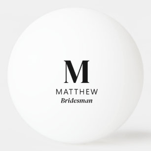 Balle De Ping Pong Monogramme minimaliste sur mesure Bridesman cadeau