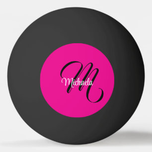 Balle De Ping Pong Monogramme moderne minimaliste nom initial rose ch