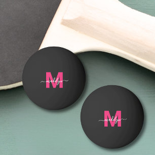 Balle De Ping Pong Monogramme Noir Rose
