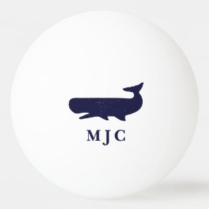 Balle De Ping Pong Monogramme personnalisé Bière bleue marine marin