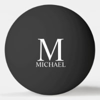 Monogramme personnalisé et nom noir