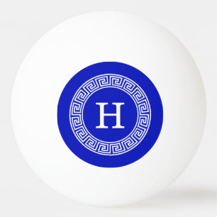 Balle De Ping Pong Monogramme principal grec d'initiale de cadre de