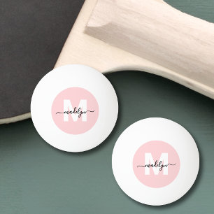 Balle De Ping Pong Monogramme Rose Pâle