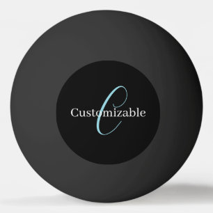 Balle De Ping Pong Monographie de script cursive modifiable noir bleu