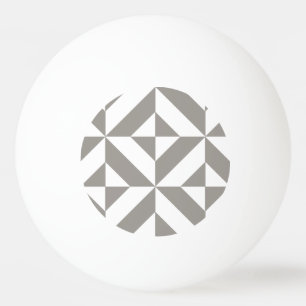 Balle De Ping Pong Motif de cube géométrique gris argenté