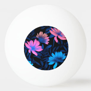 Balle De Ping Pong Motif de fleurs de néon brillantes