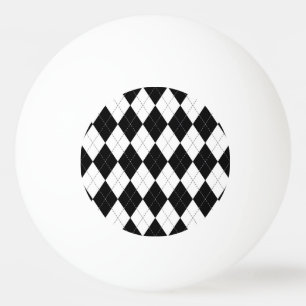Balle De Ping Pong Motif de Jacquard géométrique noir blanc