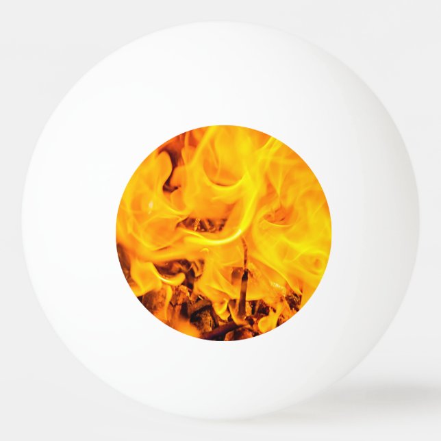 Balle De Ping Pong Motif Feu Et Flames (Devant)