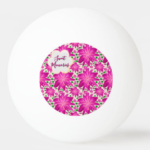 Balle De Ping Pong Motif floral sans couture rose vif personnalisé