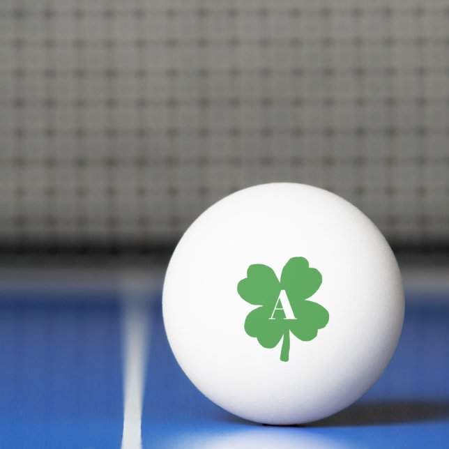Balle De Ping Pong Motif irlandais Shamrock Monogramme (Filet)