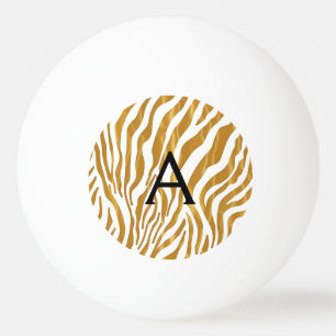 Balle De Ping Pong Motif Léopard Or Monogrammé Personnalisé