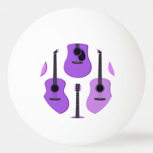 Balle De Ping Pong Motif pourpre de guitares acoustiques