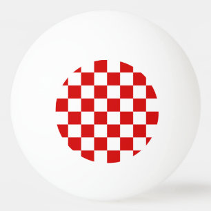 Balle De Ping Pong Motif rouge et blanc Checker