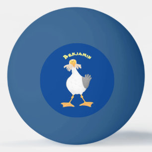 Balle De Ping Pong Mouette drôle avec frites dessin animé