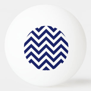 Balle De Ping Pong Navy Blue and White Large Chevron Zig Zag
