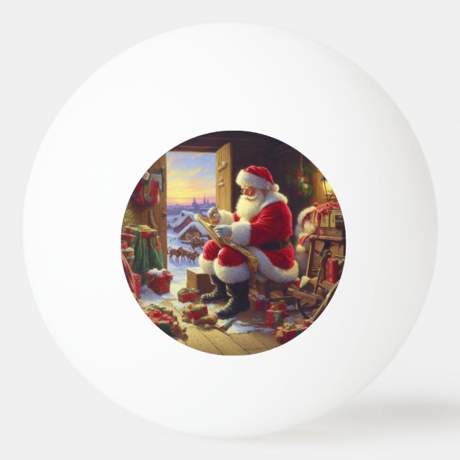 Balle De Ping Pong Noël Père Noël 2 (Devant)
