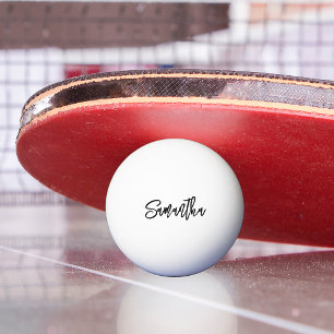 Balle De Ping Pong Nom de monogramme de script moderne personnalisé