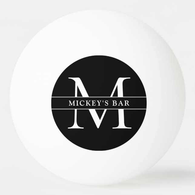 Balle De Ping Pong Nom du monogramme personnalisé (Devant)