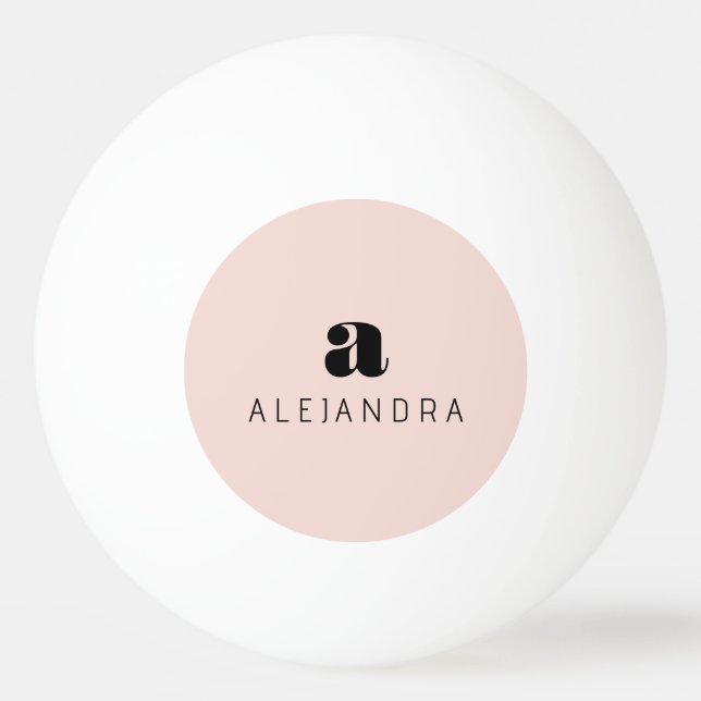 Balle De Ping Pong Nom du monogramme rose gras moderne (Devant)
