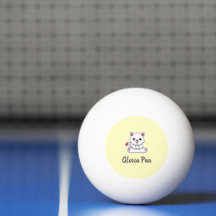 Nom personnalisé chat blanc mignon sur jaune