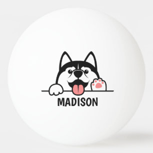 Balle De Ping Pong Nom personnalisé Cute Siberian Husky