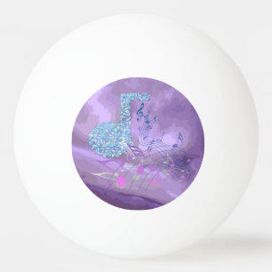 Balle De Ping Pong Notes de musique violette Abstraite Ping Pong Ball