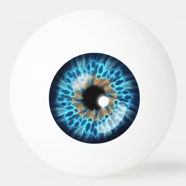 Balle De Ping Pong Oeil d'iris bleu et orange (Devant)