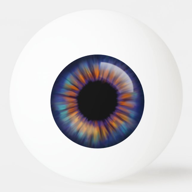 Balle De Ping Pong Oeil d'iris jaune orange bleu foncé (Devant)