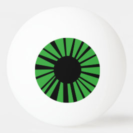 Balle De Ping Pong OEil vert avec un élève noir sur l'oeil blanc