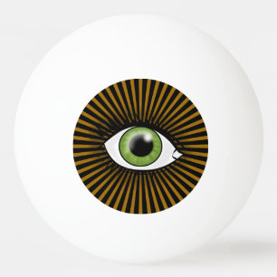 Balle De Ping Pong Oeil vert hypnotique
