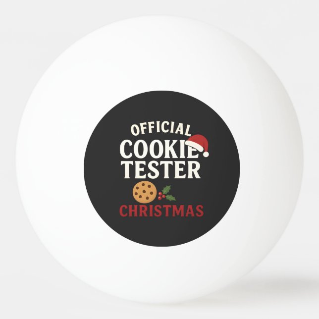 Balle De Ping Pong Official Cookie Tester Christmas Tee (Devant)
