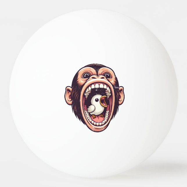 Balle De Ping Pong Oiseau de singe très drôle (Devant)