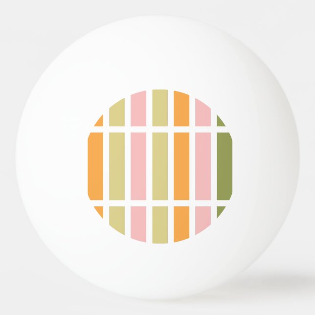 Balle De Ping Pong Or rose orange et rayures vertes (Devant)