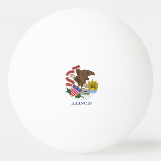 Balle De Ping Pong Oreiller à lancer du drapeau de l'Illinois (Devant)