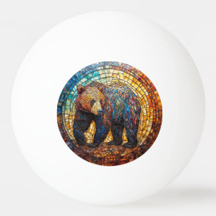 Balle De Ping Pong Ours Grizzly dans un design artistique