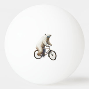 Balle De Ping Pong Ours Polaire Sur Vélo
