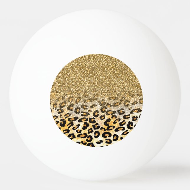 Balle De Ping Pong Parties scintillant moderne Leopard Motif Gold  Om (Devant)