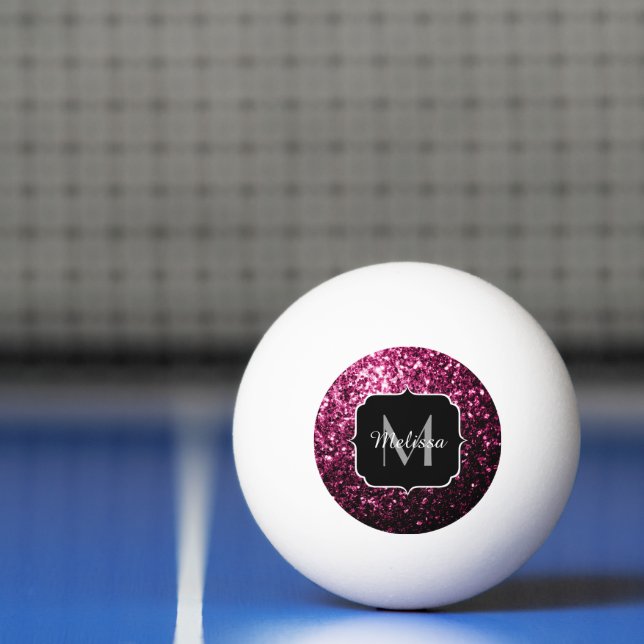 Balle De Ping Pong Parties scintillant rose foncé brillant scintille  (Filet)