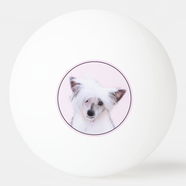 Balle De Ping Pong Peinture chinoise en poudre - Art Chien (Devant)