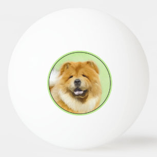 Balle De Ping Pong Peinture Chow Chow - Joli art original chien