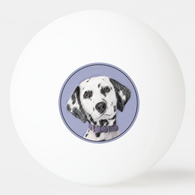 Balle De Ping Pong Peinture Dalmatienne - Cute Original Chien Art (Devant)