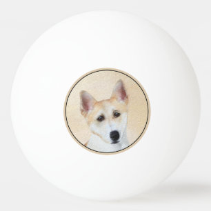 Balle De Ping Pong Peinture de chien de Canaan - jolie art original d