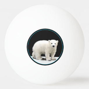 Balle De Ping Pong Peinture de l'ours polaire - Art original de la fa