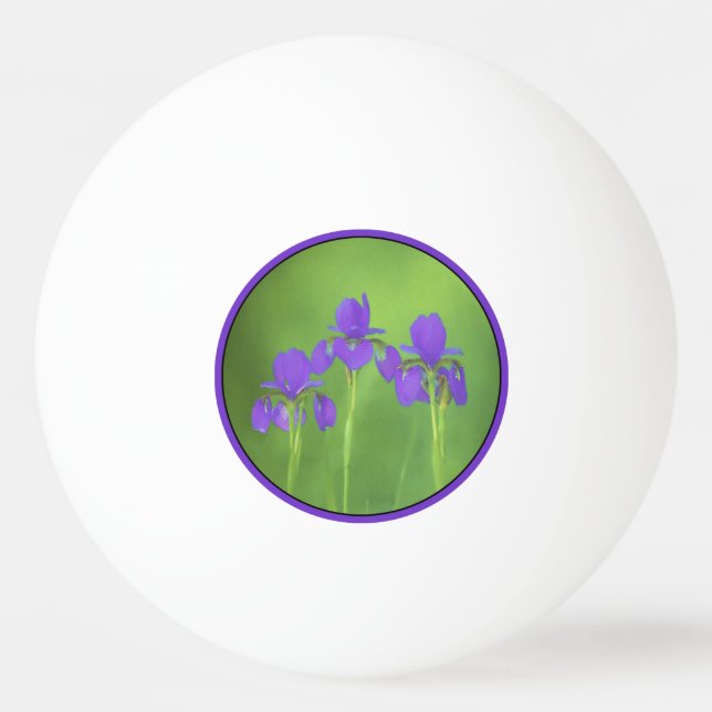 Balle De Ping Pong Peinture Iris Violet - Art Fleur Originale (Devant)