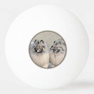 Balle De Ping Pong Peinture Keeshond Brothers - Art Chien original
