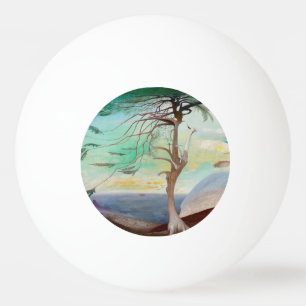 Balle De Ping Pong Peinture paysagère du Cèdre solitaire