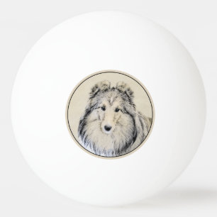 Balle De Ping Pong Peinture Shetland Sheepdog - Jolie art original ch